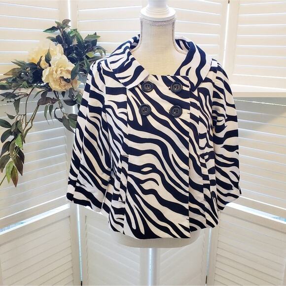 SANDRO SPORTSWEAR ZEBRA CAPE JACKET MED - Picture 1 of 5